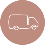 Dessin d'un camion de livraison pour réprésenter la location de matériel.